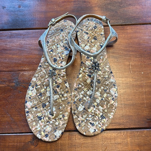Tory Burch - Marion Confetti T-strap Sandal Size 8.5 - Picture 1 of 4